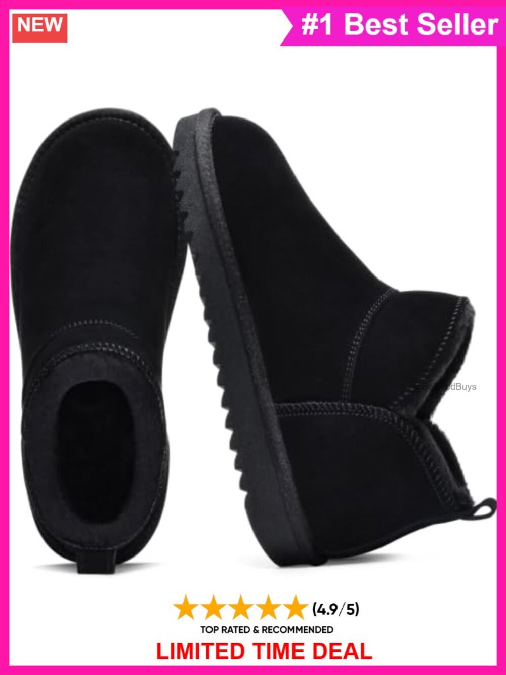 Genuine Suede Mini Ankle Boots Cozy Warm Slip On Booties